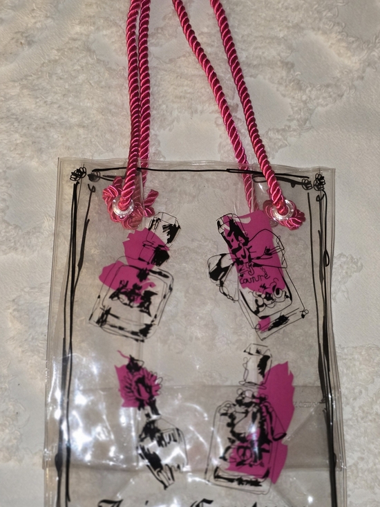 Juicy Couture Handbags - Juicy Couture Clear Pink Accent Tote Bag with Rope Handles
